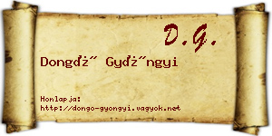 Dongó Gyöngyi névjegykártya